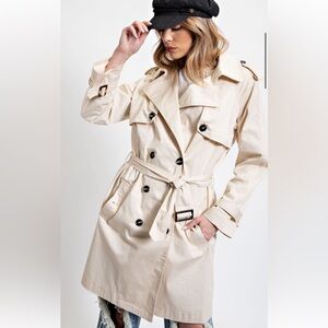 Easel Cream Trench Coat